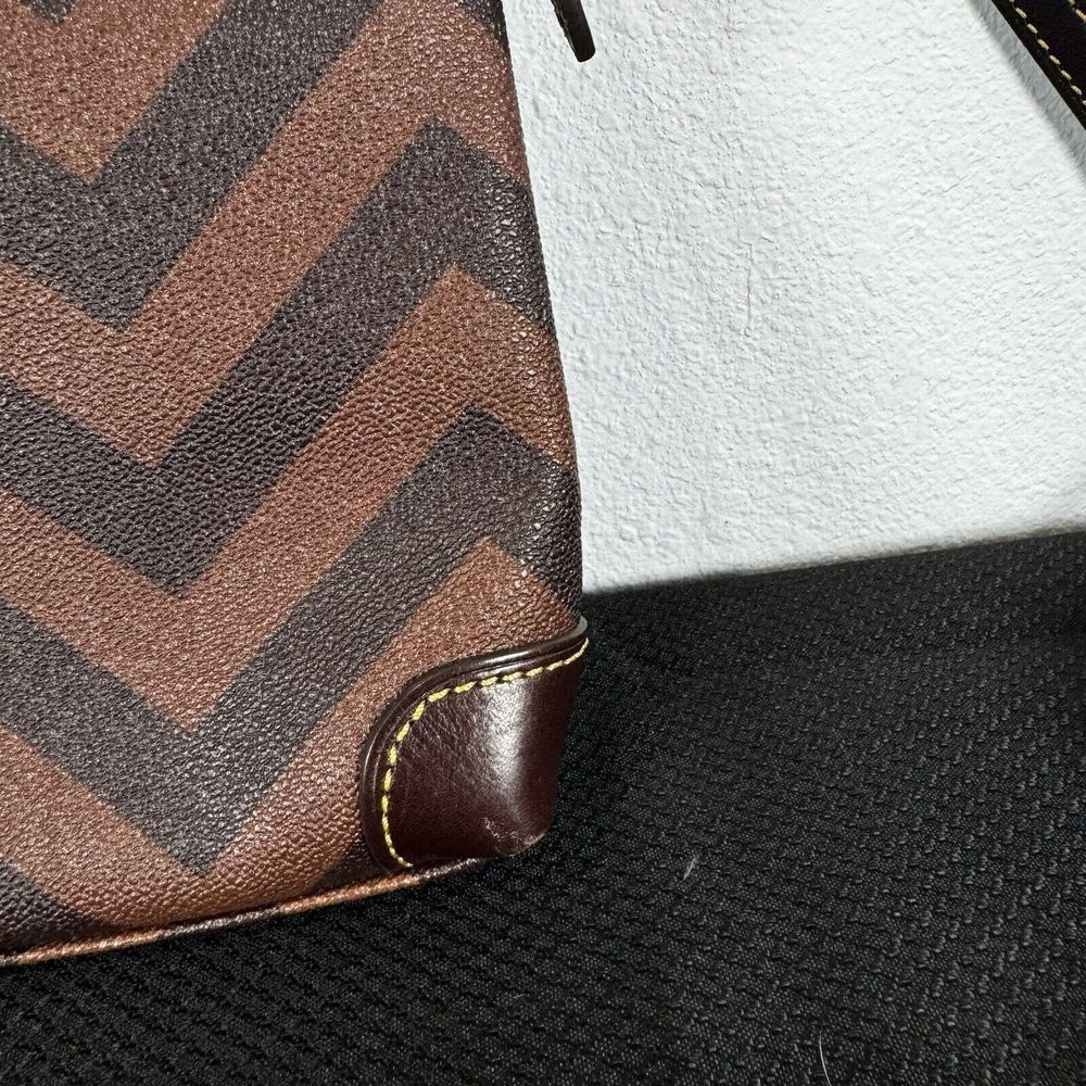 Dooney & Bourke Brown Chevron Print Crossbody - Picture 12 of 16